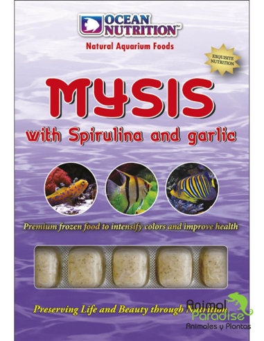 Alimento Congelado Mysis con Espirulina y Ajo | Comida para peces